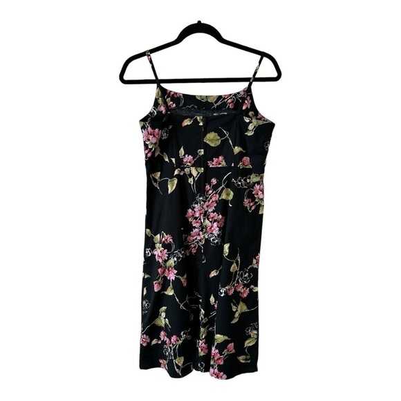 Floral Black Spaghetti Strap Dress - Size 10 - Picture 2 of 9